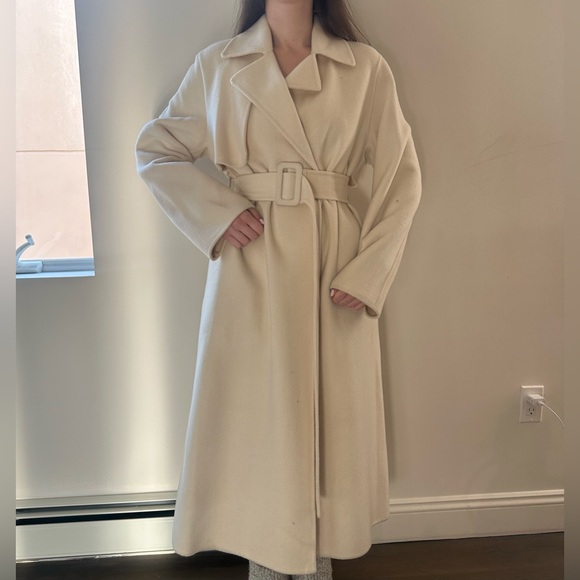 Mango Cream Long Coat - Picture 3 of 3